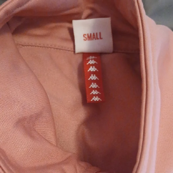 Kappa Pink Track Jacket W/ White Striped Logo On Sleeves Size Small - Picture 15 of 15